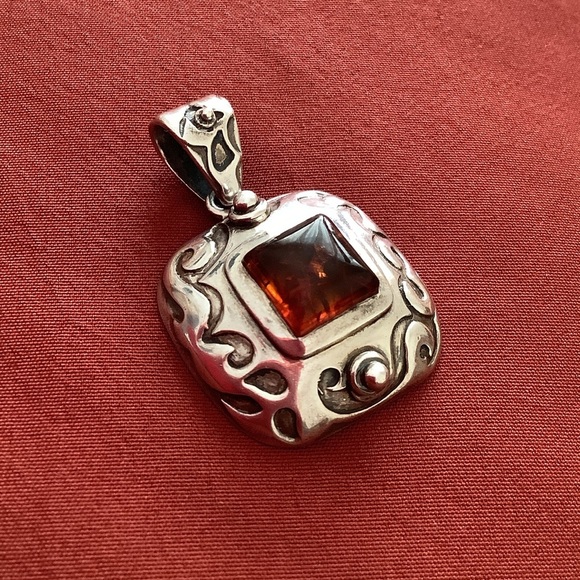 Silpada Silver Pendant with Amber Accent - Picture 2 of 5